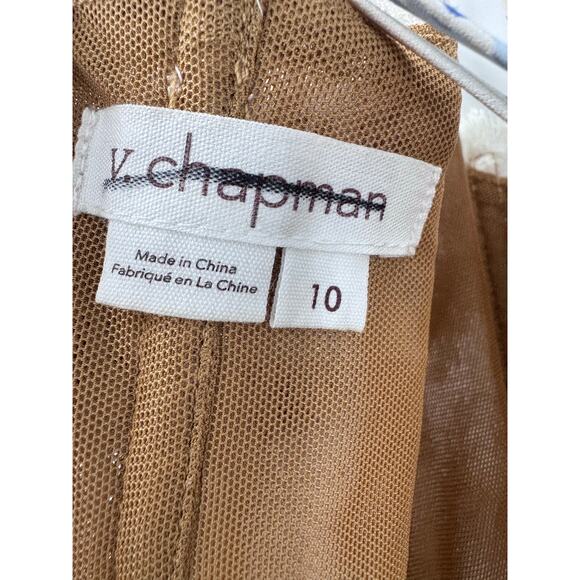 V. Chapman Wrap-Skirt Lace-Corset Front-Slit Column Gown Blue Size 10 NWOT - Picture 9 of 13